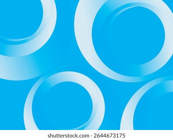White circle abstract pattern background with gradation, standing out on bright blue background. Ideal for cheerful and clean graphic designs, presentations or digital elements.