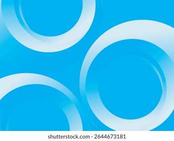 White circle abstract pattern background with gradation, standing out on bright blue background. Ideal for cheerful and clean graphic designs, presentations or digital elements.