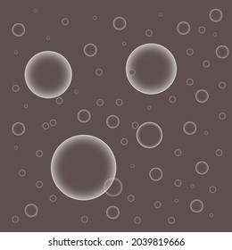 White circle abstraction round shadow bubbles pattern that were blown up in the air on a brown background.