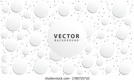 White circle background with drop shadow. White Background. Abstract gray vector background.