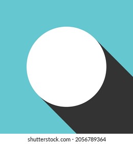 White circle, black shadow. Flat design template or light and dark side, secret vices, good facade, evil essence, hypocrisy concept. EPS 8 vector illustration, no transparency, no gradients
