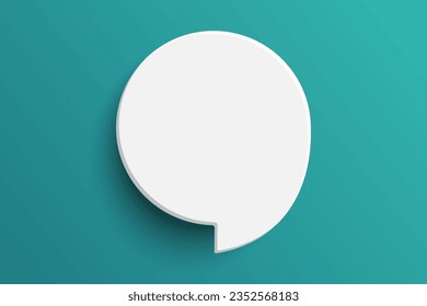 White circle blank speech bubble isolated on green background. Speak bubble text, chat box, message outline modern vector illustration design. Minimal social network chatting window