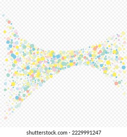 White Circle Christmas Transparent Background. FallingFestive Confetti Backdrop. Decoration Dot Background. Pastel Dust Flying Wallpaper.