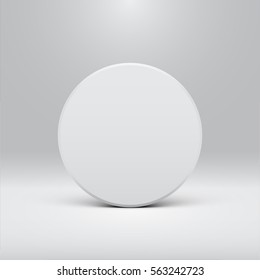 White circle design for websites or products, realistic vector illustration