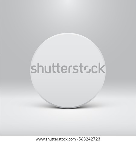 White circle design for websites or products, realistic vector illustration