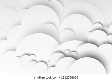 White circle with drop shadows on white background template. Vector illustration