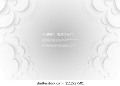 White circle with drop shadows on white background template. Vector illustration