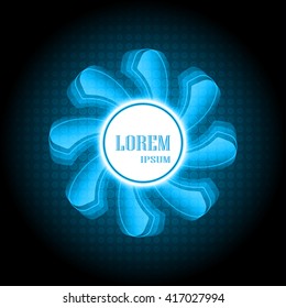 White circle flower style ,technology background