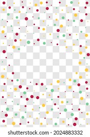 White Circle Flying Vector Transparent Background. Transparent Round Invitation. Invitation Polka Postcard. Rainbow Shine Top Texture.