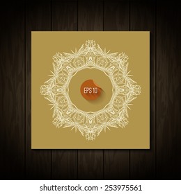 White circle frame. Vector art. Ornamental round border.