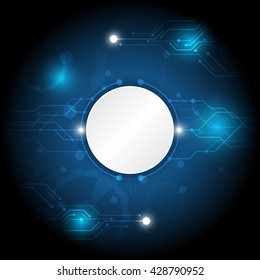 White circle , futuristic technology background connection concept