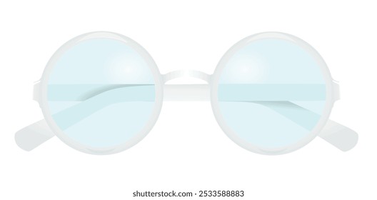 Brille mit weißem Kreis. Vektorgrafik