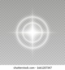 White circle glow light effect. Sun flash. Vector illustration EPS10