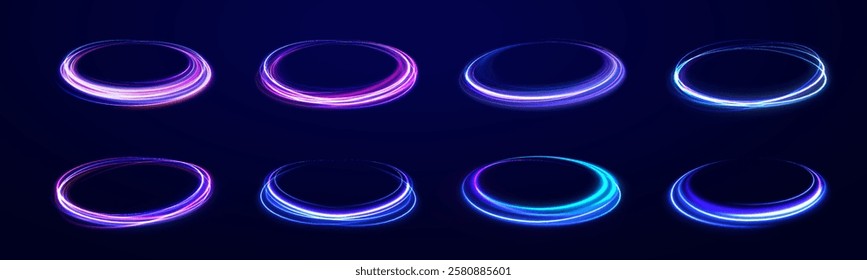 White circle glowing light explodes on a transparent background. Png sparkling magical dust particles, bright Star. Transparent shining sun, bright flash, png, effect, wave,neon,line.