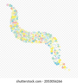 White Circle Invitation Transparent Background. Vector Rain Background. Decoration Dust Texture. Pastel Confetti Happy Banner.
