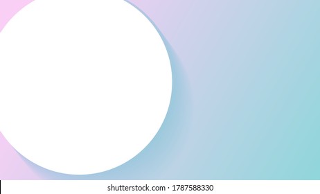 Círculo blanco aislado sobre fondo de gradiente abstracto, concepto, color y atmósfera relajante, ilustraciones vectoriales para diseño gráfico, fondo, sitio web o banner