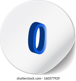 White circle label tag - blue number,0