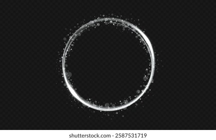 White circle light line vector effect. Light circle line with advantage effect. White dust light circle.