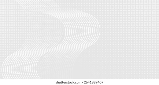 white circle lines pattern, minimal geometric design white geometric abstract transparent background. shining wave lines pattern for banner, wallpaper, cover. Vector illustration