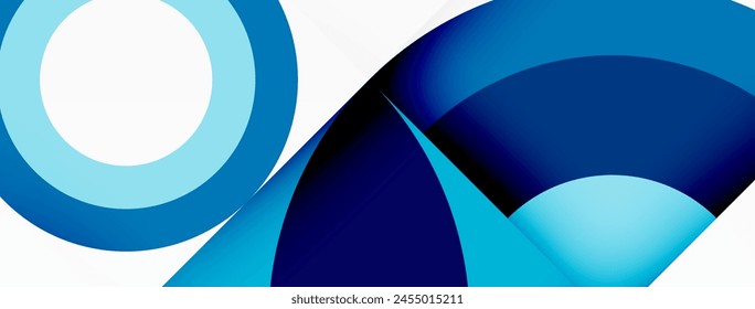 A white circle on an Azure blue ribbon creates a striking contrast of tints and shades. The design showcases symmetry and artistry with electric blue accents and geometric patterns