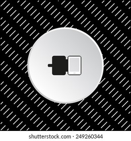 White circle on a black background. Case for phone , vector illustration, EPS 10