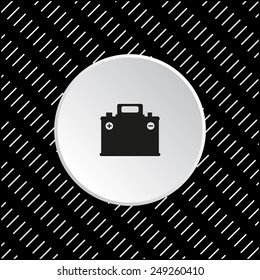 White circle on a black background. car battery, vector illustration, EPS 10