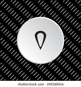 White circle on a black background. gps,  vector illustration, EPS 10