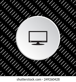 White circle on a black background. computer display, vector illustration, EPS 10