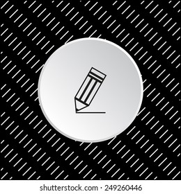 White circle on a black background. black pencil, vector, EPS 10