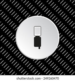 White circle on a black background. Case for phone , vector illustration, EPS 10