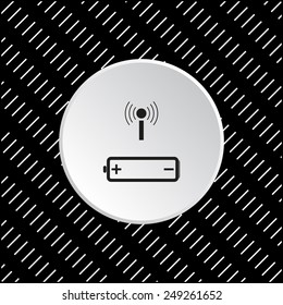 White circle on a black background. power management through a wi-fi network, vector, EPS 10