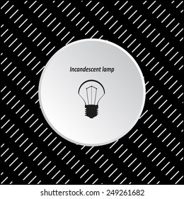 White circle on a black background. incandescent bulb, vector illustration, EPS 10