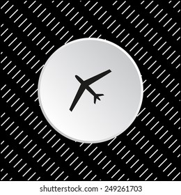 White circle on a black background. plane, vector, EPS 10