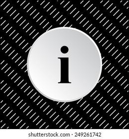 White circle on a black background. icon of info,   vector illustration, EPS 10
