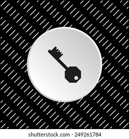White circle on a black background. key, vector illustration, EPS 10