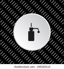 White circle on a black background. Shower Gel, Liquid Soap, Lotion, Cream, Shampoo, Bath Foam. , vector illustration, EPS 10