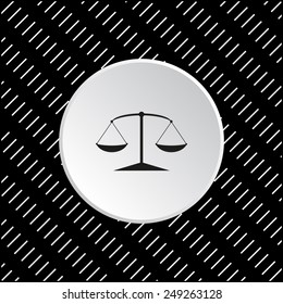 White circle on a black background. Scales balance , vector illustration, EPS 10
