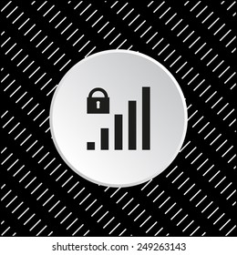 White circle on a black background. signal strength indicator, closed access , vector illustration, EPS 10