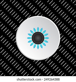 White circle on a black background. gas burner gas stove.