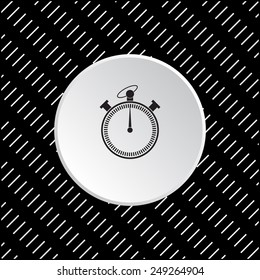 White circle on a black background. stopwatch.  Vector illustration EPS 10