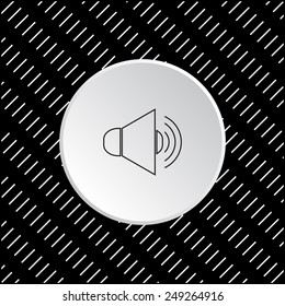 White circle on a black background. Sound on, vector illustration, EPS 10