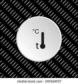 White circle on a black background. Thermometer , vector illustration, EPS 10