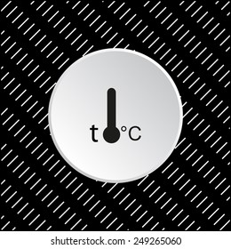 White circle on a black background. Thermometer , vector illustration, EPS 10