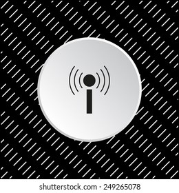 White circle on a black background. The wireless network , vector illustration, EPS 10