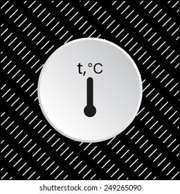 White circle on a black background. Thermometer , vector illustration, EPS 10