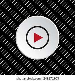 White circle on a black background. play, vector, EPS 10