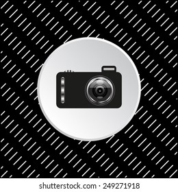 White circle on a black background. photo camera, vector illustration, EPS 10