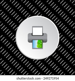White circle on a black background. color photo printer, vector illustration, EPS 10