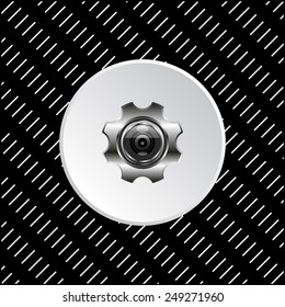 White circle on a black background. camera Settings, vector illustration, EPS 10