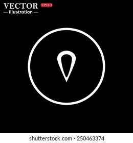 White circle on a black background. gps,  vector illustration, EPS 10